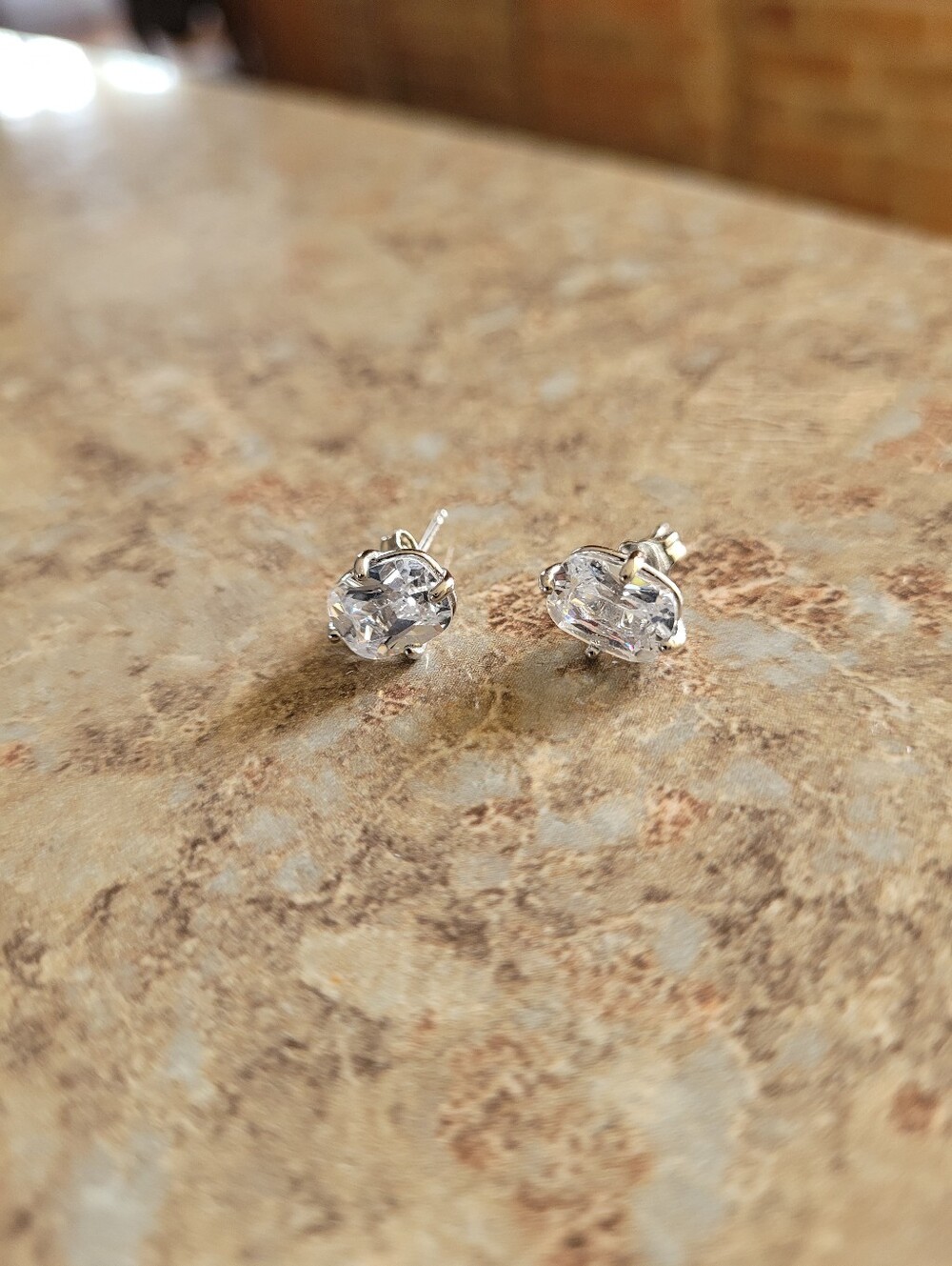 Silver Tone Round Clear Crystal Stud Earrings - Women Jewelry